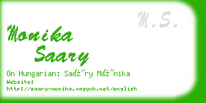 monika saary business card